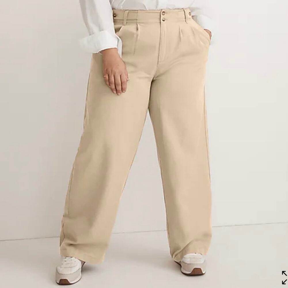 Madewell Harlow Wide Leg Pant Drapery Twill Women's 18W Tan